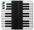 W3078 Black and White Piano Keyboard Hard Case and Leather Flip Case For Samsung Galaxy A34 5G