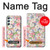 W3688 Floral Flower Art Pattern Hard Case and Leather Flip Case For Samsung Galaxy A34 5G