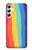 W3799 Cute Vertical Watercolor Rainbow Hard Case and Leather Flip Case For Samsung Galaxy A34 5G