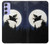 W3289 Flying Pig Full Moon Night Hard Case and Leather Flip Case For Samsung Galaxy A54 5G