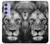 W3372 Lion Face Hard Case and Leather Flip Case For Samsung Galaxy A54 5G