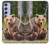 W3558 Bear Family Hard Case and Leather Flip Case For Samsung Galaxy A54 5G