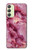 W3052 Pink Marble Graphic Printed Hard Case and Leather Flip Case For Samsung Galaxy A24 4G