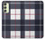 W3452 Plaid Fabric Pattern Hard Case and Leather Flip Case For Samsung Galaxy A24 4G