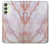 W3482 Soft Pink Marble Graphic Print Hard Case and Leather Flip Case For Samsung Galaxy A24 4G