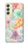 W3705 Pastel Floral Flower Hard Case and Leather Flip Case For Samsung Galaxy A24 4G