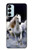 W0246 White Horse Hard Case and Leather Flip Case For Samsung Galaxy M14