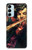 W0723 Violin Art Paint Hard Case and Leather Flip Case For Samsung Galaxy M14