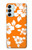 W2245 Hawaiian Hibiscus Orange Pattern Hard Case and Leather Flip Case For Samsung Galaxy M14