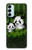 W2441 Panda Family Bamboo Forest Hard Case and Leather Flip Case For Samsung Galaxy M14