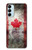 W2490 Canada Maple Leaf Flag Texture Hard Case and Leather Flip Case For Samsung Galaxy M14