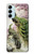 W2773 Peacock Chinese Brush Painting Hard Case and Leather Flip Case For Samsung Galaxy M14