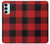 W2931 Red Buffalo Check Pattern Hard Case and Leather Flip Case For Samsung Galaxy M14