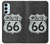 W3207 Route 66 Sign Hard Case and Leather Flip Case For Samsung Galaxy M14