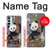 W3793 Cute Baby Panda Snow Painting Hard Case and Leather Flip Case For Samsung Galaxy M14