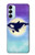 W3807 Killer Whale Orca Moon Pastel Fantasy Hard Case and Leather Flip Case For Samsung Galaxy M14