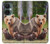 W3558 Bear Family Hard Case and Leather Flip Case For OnePlus Nord CE 3 Lite, Nord N30 5G