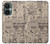 W3819 Retro Vintage Paper Hard Case and Leather Flip Case For OnePlus Nord CE 3 Lite, Nord N30 5G