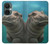 W3871 Cute Baby Hippo Hippopotamus Hard Case and Leather Flip Case For OnePlus Nord CE 3 Lite, Nord N30 5G