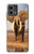 W0310 African Elephant Hard Case and Leather Flip Case For Motorola Moto G Stylus 5G (2023)