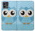 W3029 Cute Blue Owl Hard Case and Leather Flip Case For Motorola Moto G Stylus 5G (2023)