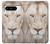 W2399 White Lion Face Hard Case and Leather Flip Case For Google Pixel 8 pro