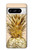 W3490 Gold Pineapple Hard Case and Leather Flip Case For Google Pixel 8 pro