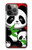 W3929 Cute Panda Eating Bamboo Hard Case and Leather Flip Case For iPhone 14 Pro