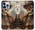 W3949 Steampunk Skull Smoking Hard Case and Leather Flip Case For iPhone 13 Pro