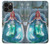 W3911 Cute Little Mermaid Aqua Spa Hard Case and Leather Flip Case For iPhone 13 Pro Max