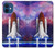 W3913 Colorful Nebula Space Shuttle Hard Case and Leather Flip Case For iPhone 12 mini