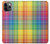 W3942 LGBTQ Rainbow Plaid Tartan Hard Case and Leather Flip Case For iPhone 11 Pro