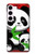 W3929 Cute Panda Eating Bamboo Hard Case and Leather Flip Case For Samsung Galaxy S23