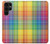 W3942 LGBTQ Rainbow Plaid Tartan Hard Case and Leather Flip Case For Samsung Galaxy S22 Ultra