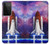 W3913 Colorful Nebula Space Shuttle Hard Case and Leather Flip Case For Samsung Galaxy S21 Ultra 5G