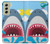 W3947 Shark Helicopter Cartoon Hard Case and Leather Flip Case For Samsung Galaxy S21 FE 5G