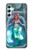 W3911 Cute Little Mermaid Aqua Spa Hard Case and Leather Flip Case For Samsung Galaxy A34 5G