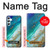 W3920 Abstract Ocean Blue Color Mixed Emerald Hard Case and Leather Flip Case For Samsung Galaxy A34 5G