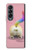 W3923 Cat Bottom Rainbow Tail Hard Case For Samsung Galaxy Z Fold 4