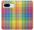 W3942 LGBTQ Rainbow Plaid Tartan Hard Case and Leather Flip Case For Google Pixel 8