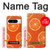 W3946 Seamless Orange Pattern Hard Case and Leather Flip Case For Google Pixel 8 pro