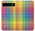 W3942 LGBTQ Rainbow Plaid Tartan Hard Case and Leather Flip Case For Google Pixel 6a