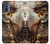 W3949 Steampunk Skull Smoking Hard Case and Leather Flip Case For Motorola G Pure