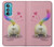 W3923 Cat Bottom Rainbow Tail Hard Case and Leather Flip Case For Motorola Edge 30