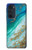 W3920 Abstract Ocean Blue Color Mixed Emerald Hard Case and Leather Flip Case For Motorola Edge 30 Pro