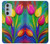 W3926 Colorful Tulip Oil Painting Hard Case and Leather Flip Case For Motorola Edge 30 Pro
