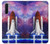 W3913 Colorful Nebula Space Shuttle Hard Case and Leather Flip Case For OnePlus Nord