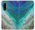 W3920 Abstract Ocean Blue Color Mixed Emerald Hard Case and Leather Flip Case For Sony Xperia 5 III