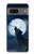 W3693 Grim White Wolf Full Moon Hard Case and Leather Flip Case For Google Pixel 7a