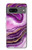 W3896 Purple Marble Gold Streaks Hard Case and Leather Flip Case For Google Pixel 7a